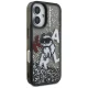 Karl Lagerfeld Liquid Glitter Choupette Logo iPhone 16 vāciņš, melns