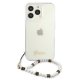 Guess Pearl caurspīdīgs vāciņš iPhone 13 / 13 Pro ar pērļu piekariņu