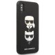Karl Lagerfeld Saffiano Karl&Choupette Head Case for iPhone XS Max - Black