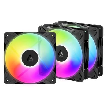 Вентиляторы для корпуса Arctic P12 PRO Reverse PWM PST A-RGB 120мм, 3 шт.