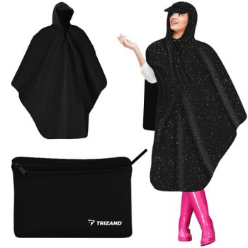 Waterproof Raincoat Poncho, 130x115 cm