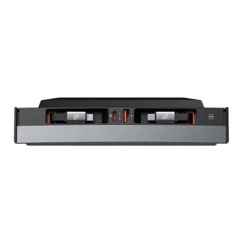 Baseus T-Space USB mezgls Tesla automašīnām ar iebūvētiem kabeļiem, melns