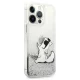 Чехол Karl Lagerfeld Liquid Glitter Choupette Fun для iPhone 13 Pro Max 6.7\", серебристый
