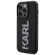 Karl Lagerfeld iPhone 15 Pro Max vāciņš 3D Rubber Glitter Logo, melns