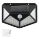 Solar LED Wall Lamp with 100 LEDs, Motion & Twilight Sensors Black