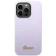 Guess iPhone 14 Pro vāciņš Silicone Vintage Gold Logo, violets