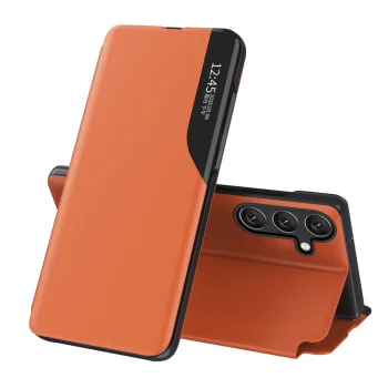 Hurtel Samsung Galaxy A26 atverams vāciņš maciņš grāmatiņa Eco Leather View Case, oranžs