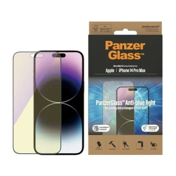 PanzerGlass Ultra-Wide Fit Antibakteriāls rūdīts stikls ar zilās gaismas filtru un pozicionēšanas ierīci iPhone...