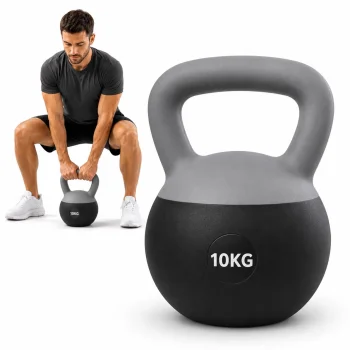 Гиря Kettlebell 10 кг Premium с мягким основанием, серая