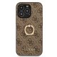 Guess iPhone 13 / 13 Pro vāciņš 4G Ring Stand, brūns