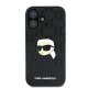 Karl Lagerfeld iPhone 16 Case Monogram Karl Head Pin, Black