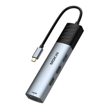 HUB 5in1 MOKiN USB-C PD 3.0 100W (серебристый)