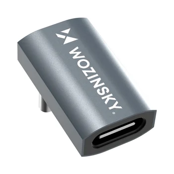 Wozinsky WPKF-01 leņķa USB-C uz USB-C adapteris 40Gb/s 240W 8K, pelēks