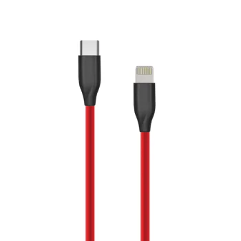 Силиконовый кабель Extra Digital USB Type-C - Lightning 1м, красный