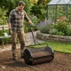 Luaro Compost and Fertilizer Spreader, Lawn Mesh Roller, 60 L, Black