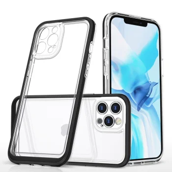 Case Hybrid Armor Clear 3 in 1 for iPhone 12 Pro, Black
