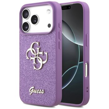 Guess iPhone 17 Pro чехол Fixed Glitter Big 4G, фиолетовый