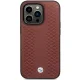 BMW Leather Diamond Pattern vāciņš Apple iPhone 14 Pro, Burgundijas