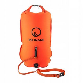 TSUNAMI Piepūšamā drošības peldēšanas boja / Ūdensnecaurlaidīga Soma Maiss 35L, Oranžs | Drybag Inflatable...