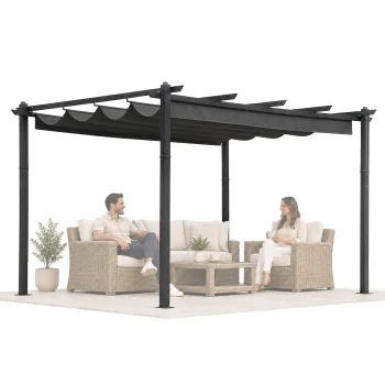 Садовая пергола MultiGarden 3x4 м, стальная конструкция, серая
