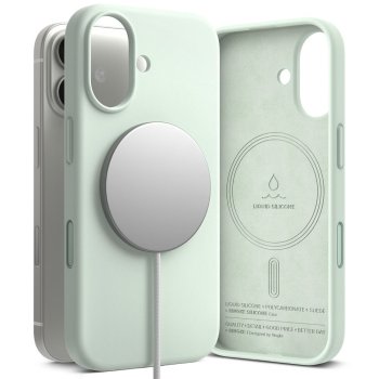 Ringke Silikona Magnētiskais MagSafe Maciņš iPhone 17 Pro - Piparmētru krāsā | Silicone Magnetic Phone Case Cover...