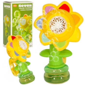 Automatic Flower Bubble Machine with Music and Lights for Kids