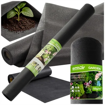 Черное агроволокно от сорняков DIVODV, 50 г/м², 1.5 х 10 м