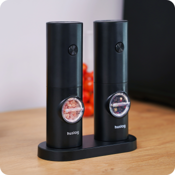 Huslog Elektriskās sāls un Piparu Dzirnaviņas ar Regulējamu Rupjumu un , 2 gab., Melnas | Electric Salt and Pepper...