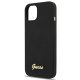 Guess iPhone 13 vāciņš Silicone Script Gold Logo Melns