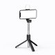 Selfie stick WR1YXS telescopic tripod 0.71m with round lamp - black