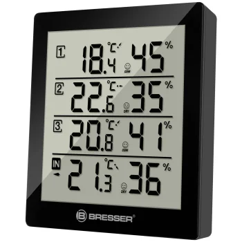 Bresser Temeo Hygro Quadro termometrs un higrometrs melns