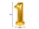 Folijas balons cipars 1 dzimšanas dienas ballītei 66 cm, zelta