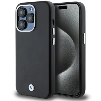 BMW iPhone 14 Pro Case Signature Wrapped Metal MagSafe, Black
