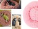 Plush Calming Donut Bed for Dogs and Cats, 50cm, Light Pink