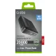 Sbs HD 65W 20000mAh ārējais akumulators ar LCD displeju, melns