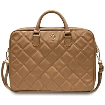 Guess klēpjdatora soma 16" Quilted 4G, brūna