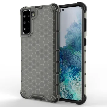 Vāciņš Samsung Galaxy S22+ (S22 Plus) Honeycomb ar TPU rāmi, melns