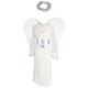 Kids Angel Costume for Nativity Play with Halo & Wings, 4-Piece, Size M