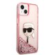 Karl Lagerfeld Glitter Karl\'s Head vāciņš iPhone 14 Plus / 15 Plus - rozā