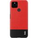 Google Pixel 4a 5G IMAK Ruiyi Series PU Leather Case Cover + Screen Protector, Red/Black