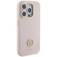 Чехол Guess Silicone Logo Strass 4G для iPhone 15 Pro - светло-розовый