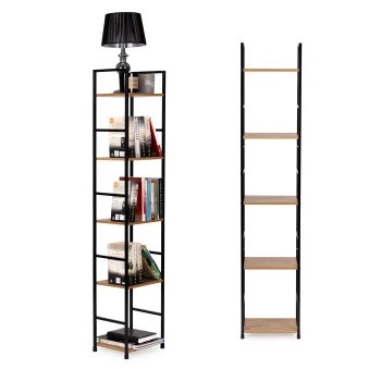 Loft stila plaukts ar metāla rāmi un 5 plauktiem ModernHome