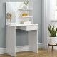 Modern Dressing Table with Large Mirror and Shelves ModernHome, White