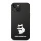 Karl Lagerfeld iPhone 14 Plus vāciņš Silicone Ikonik Choupette MagSafe Melns