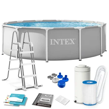 Karkasa baseins Intex Prism Frame 26716ND 366 x 99 cm ar sūkni un kāpnēm