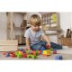 Constructor Wooden Blocks Bricks in Bucket Sorter, 105 pcs