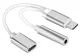 USB-C uz 3.5mm Audio un USB-C lādēšanas adapteris, Sudraba