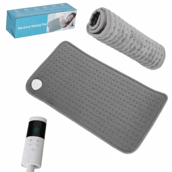 Electric Heating Pad 30x60 cm, 75W, 9 Heat Levels, Grey