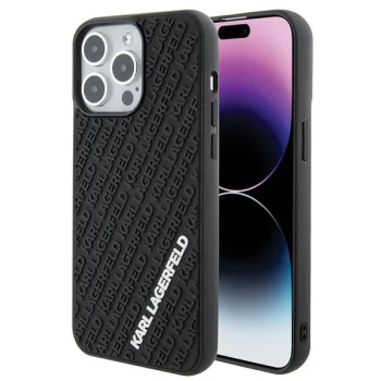 Чехол Karl Lagerfeld для iPhone 15 Pro Max 3D Rubber Multi Logo, черный