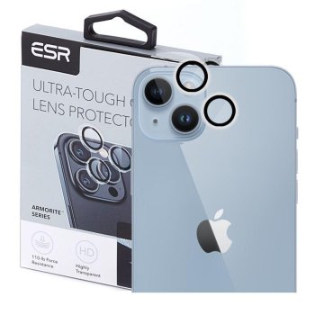 Apple iPhpne 15 / 15 Plus Esr Back Camera Lens Tempered Glass Protector, Black | Aizmugurējās Kameras Aizsargstikls 2...